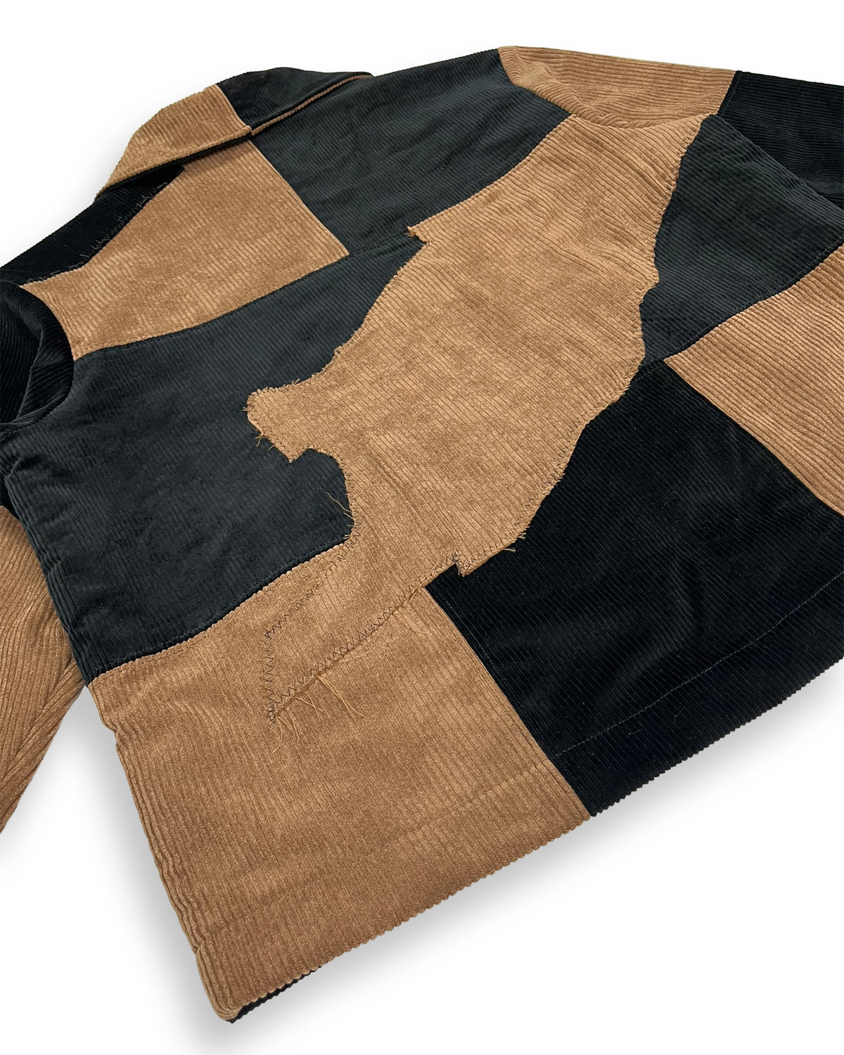 Corduroy Patchwork Zipper Jacket