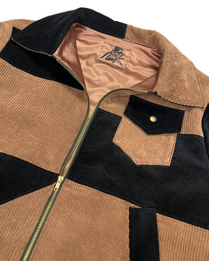 Corduroy Patchwork Zipper Jacket