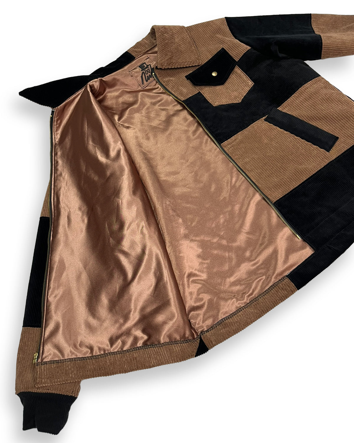 Corduroy Patchwork Zipper Jacket