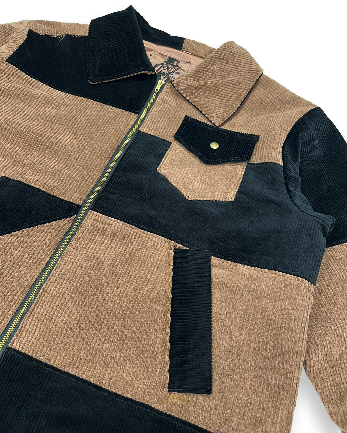 Corduroy Patchwork Zipper Jacket