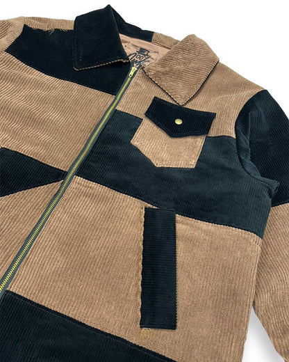 Corduroy Patchwork Zipper Jacket