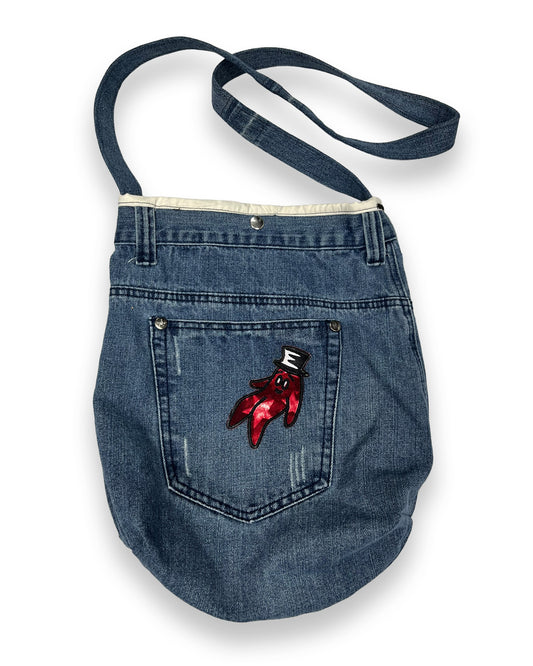 Denim Bop Patches Shoulder Bag