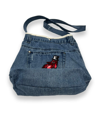Denim Bop Patches Shoulder Bag