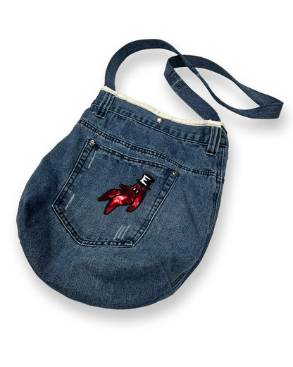 Denim Bop Patches Shoulder Bag