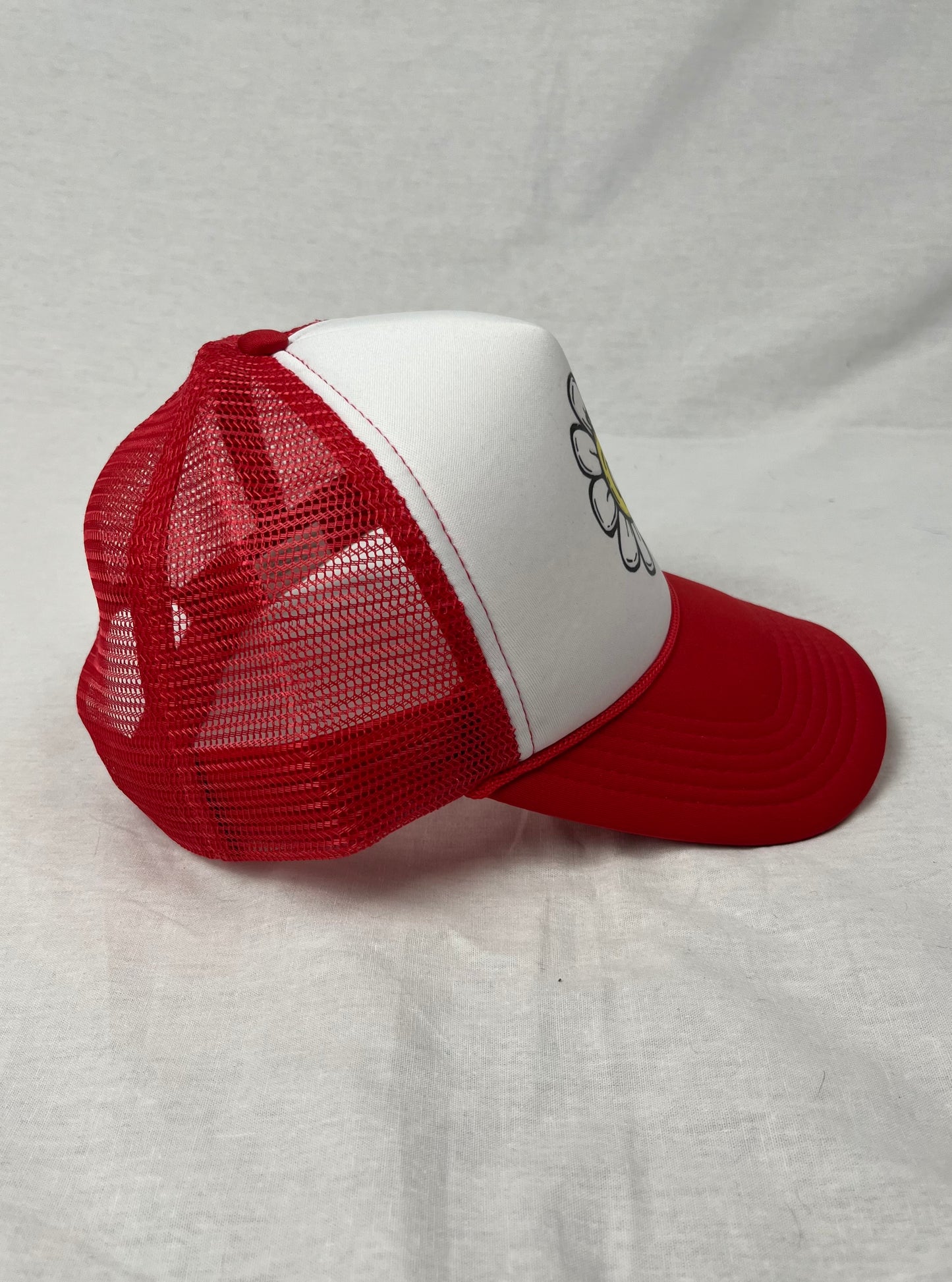 Flower Bop Trucker Hat - Red