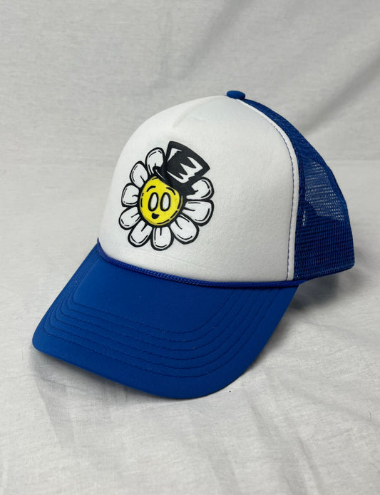 Flower Bop Trucker Hat - Blue