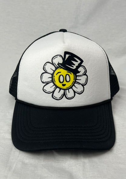 Flower Bop Trucker Hat - Black