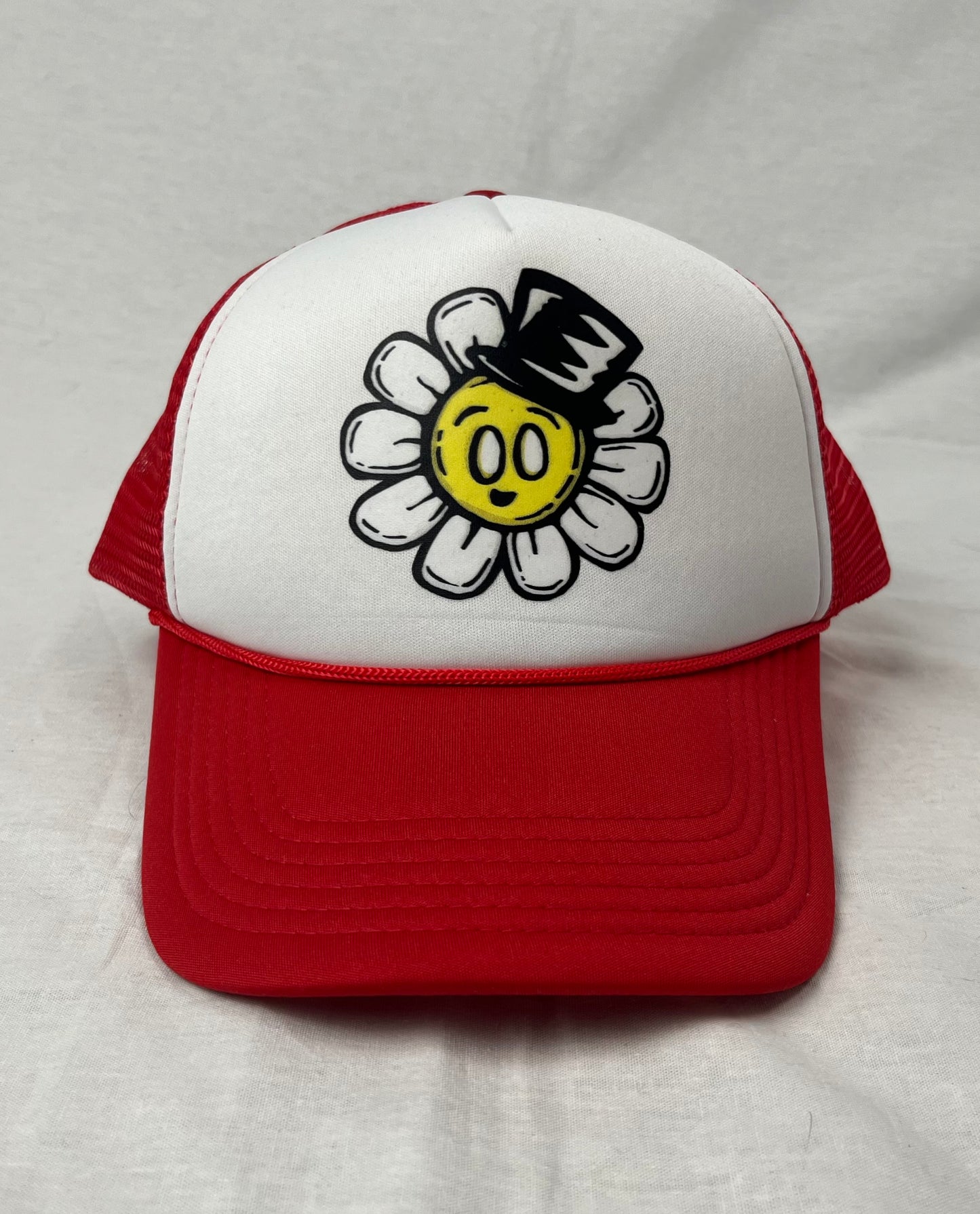 Flower Bop Trucker Hat - Red