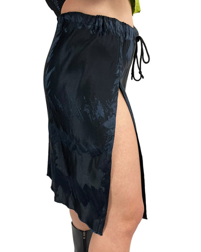Midnight Brushstroke Slit Skirt