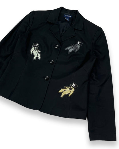 Black Bop Patches Suit Jacket