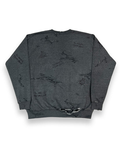 Distressed Too Much To Think About NWK Crewneck