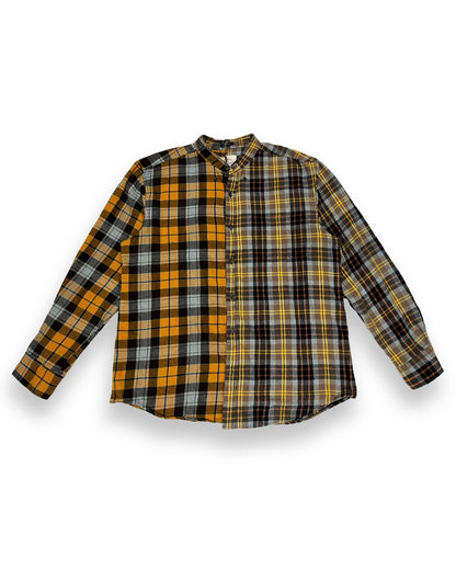 Two-Tone Brown & Orange Plaid Flannel
