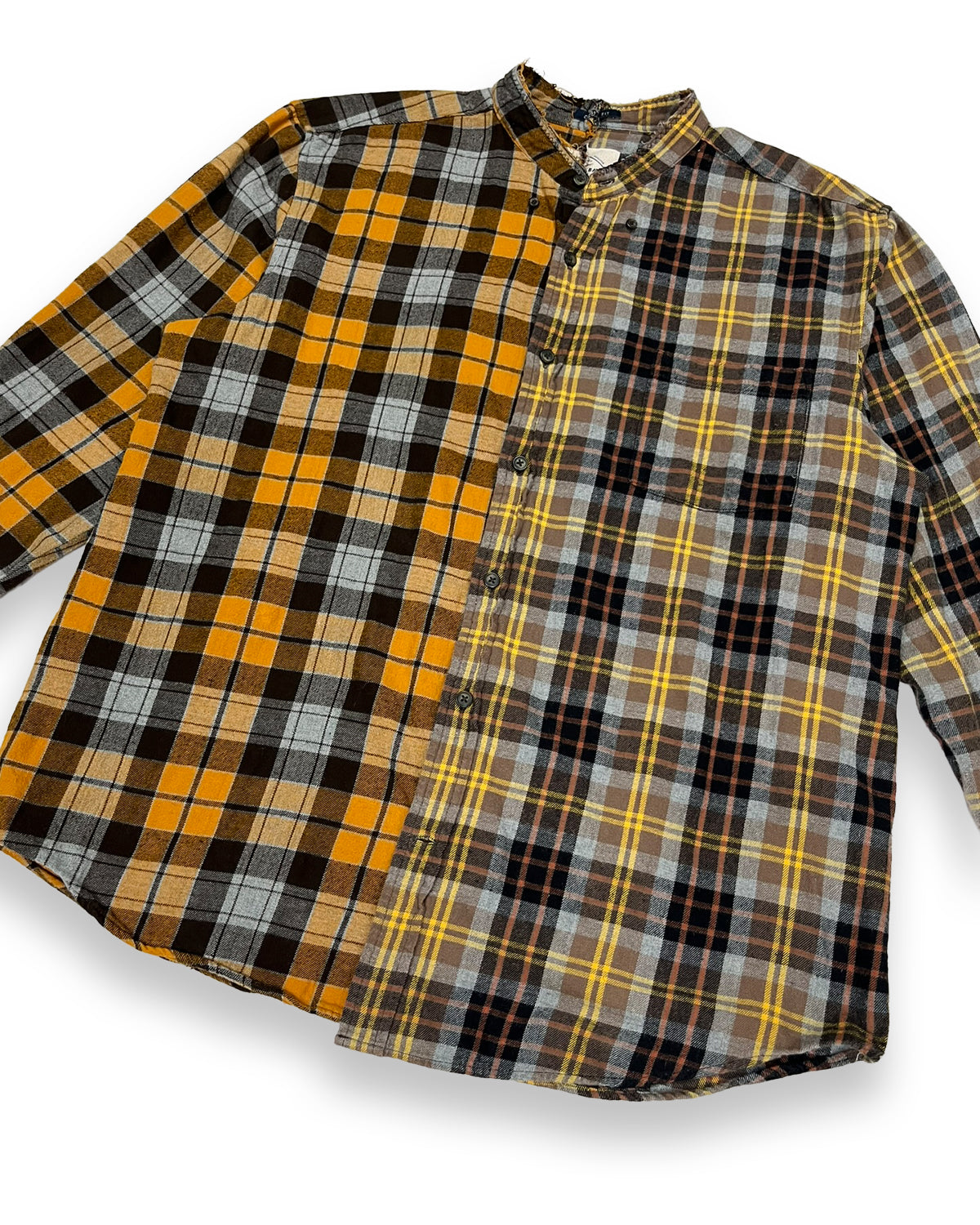 Two-Tone Brown & Orange Plaid Flannel
