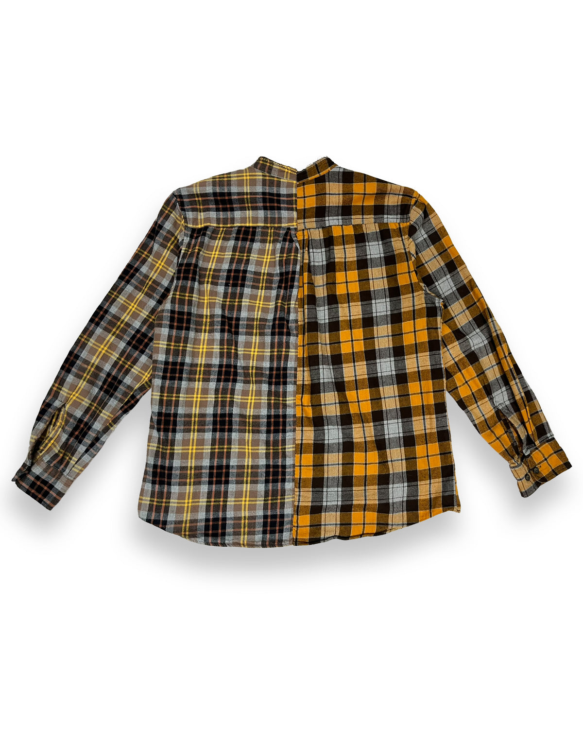 Two-Tone Brown & Orange Plaid Flannel