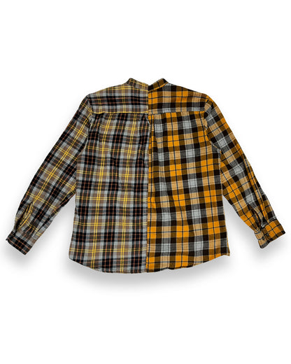 Two-Tone Brown & Orange Plaid Flannel